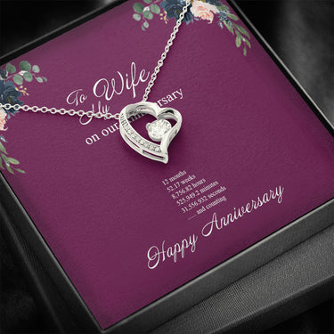 Molomon Inspirational 1 Year for Wife, Wife Anniversary Necklace, First Year Anniversary, One Year Marriage Anniversary